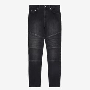 The Kooples Moto Jeans Slim Fit 90s Denim Dark Wash Black NWT Mens FR30